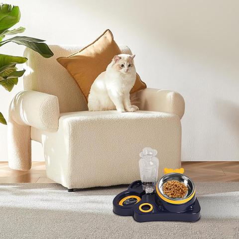 Cat Food and Water Bowl all in one