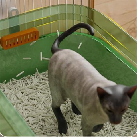 Cat Litter Box Semi-enclosed Sandbox Big Space