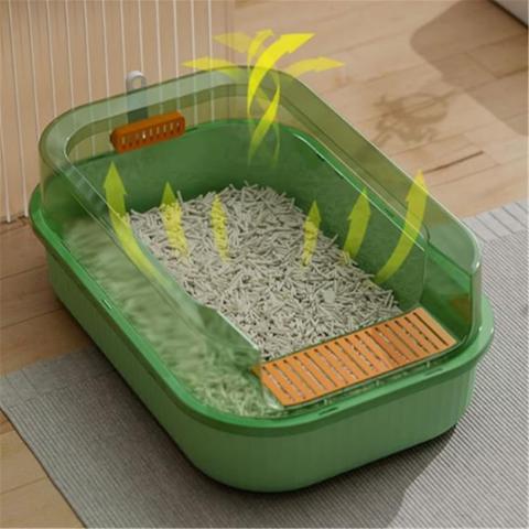 Cat Litter Box Semi-enclosed Sandbox Big Space