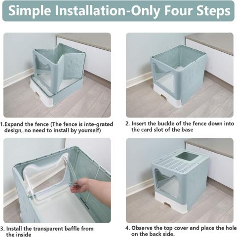 Foldable Cat Litter Box with scoop