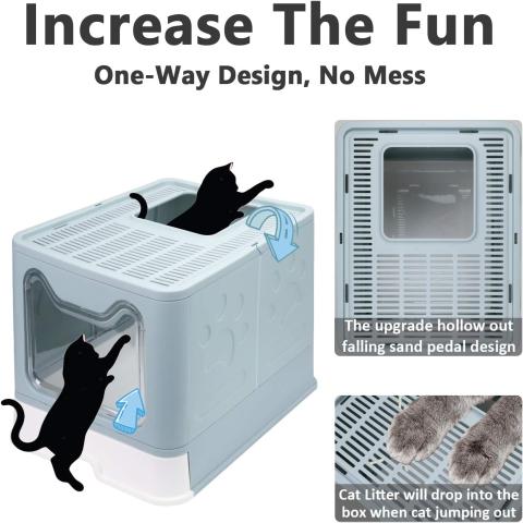 Foldable Cat Litter Box with scoop