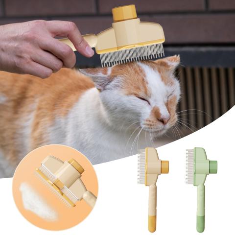 Pet Hair Removal Flea Comb brush with Release Button