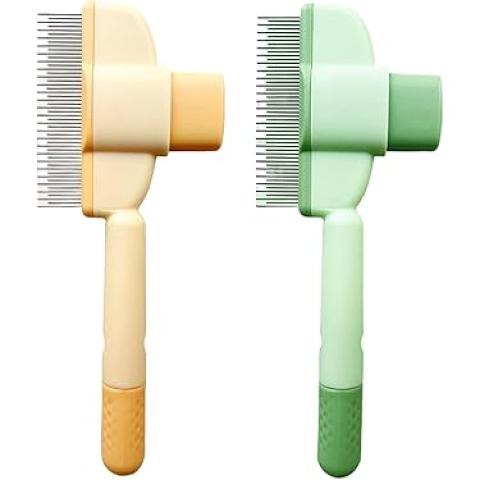 Pet Hair Removal Flea Comb brush with Release Button