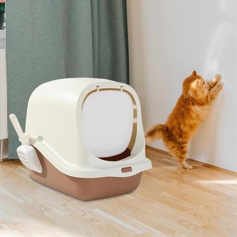 Fully Enclosed Litter Box with Scoop & Large Opening 45cm