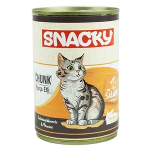 Snacky Adult cat food canned Salmon 400gm