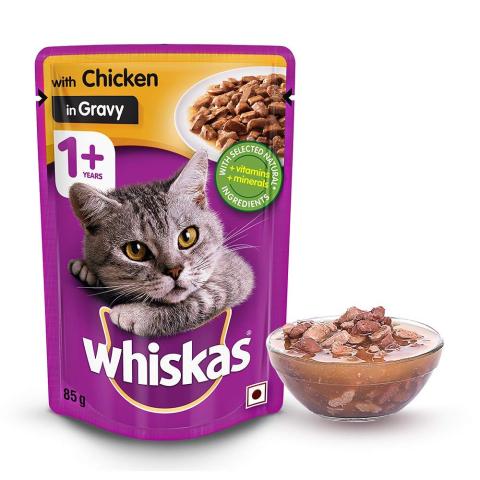 Whiskas Adult Wet Cat Food, Chicken in Gravy 85g