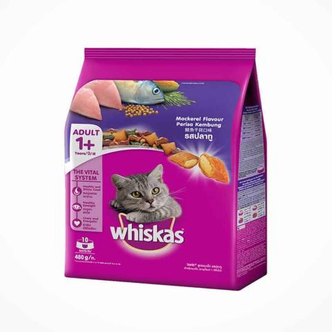 Whiskas Adult Mackerel Flavour 480gm