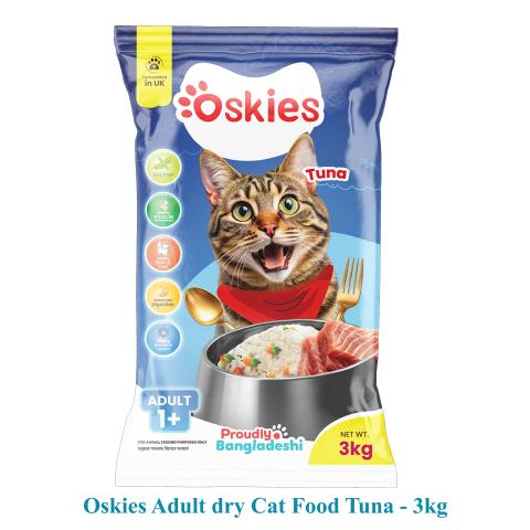 Oskies Adult dry Cat Food Tuna - 3kg + 500g EXTRA