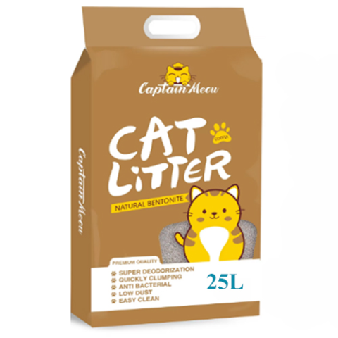 Captain Meow Natural Bentonite Cat Litter  (20 KG) 25L Coffee